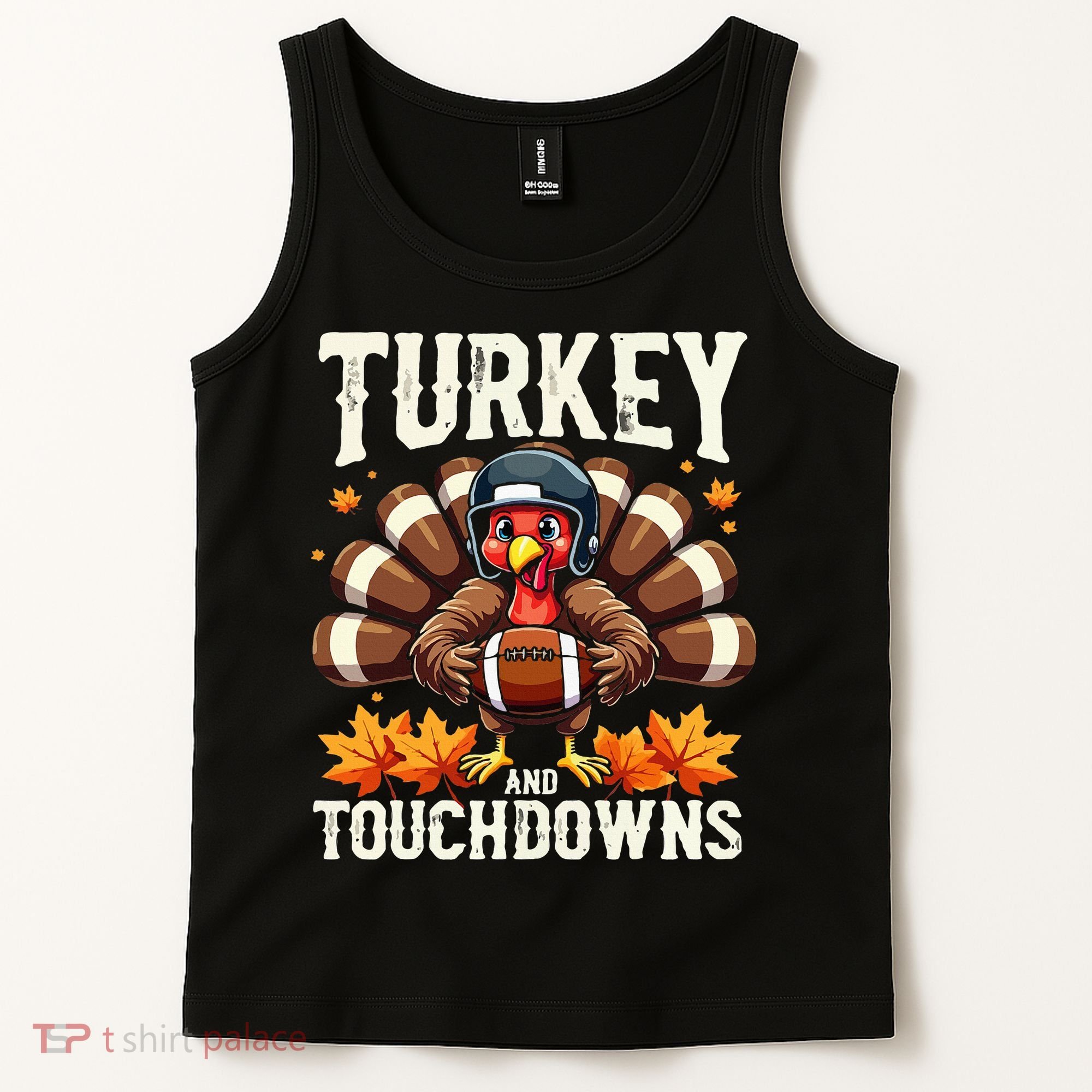 Turkey And Touchdowns Football Thanksgiving Tank Top
