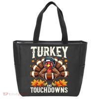Turkey And Touchdowns Football Thanksgiving Tote Bag thumb 0