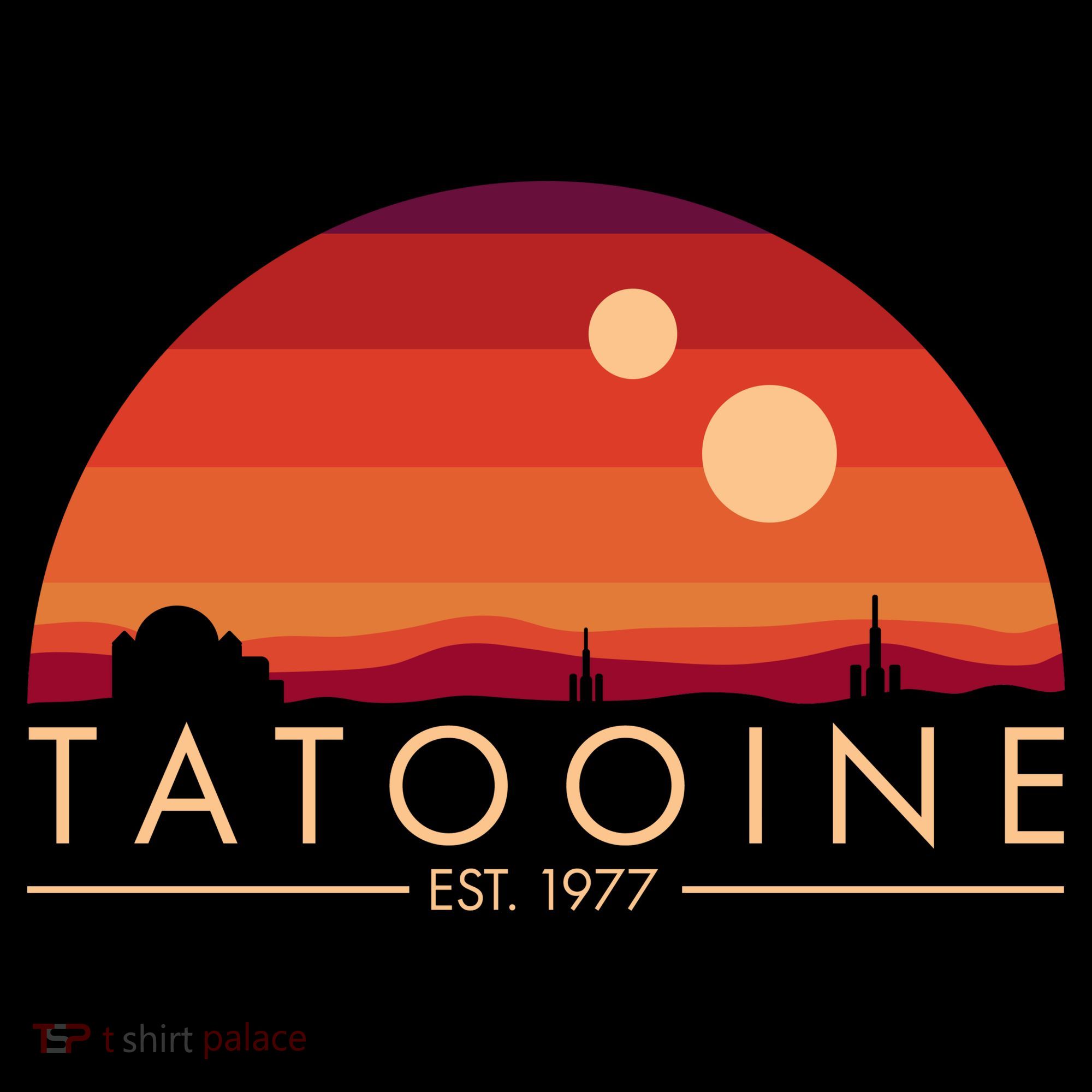 Tatooine Retro Sunset Logo EST 1977 USA-Made Doggie Bandana