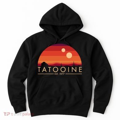 Tatooine Retro Sunset Logo EST 1977 Hoodie
