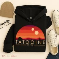 Tatooine Retro Sunset Logo EST 1977 Hoodie thumb 4