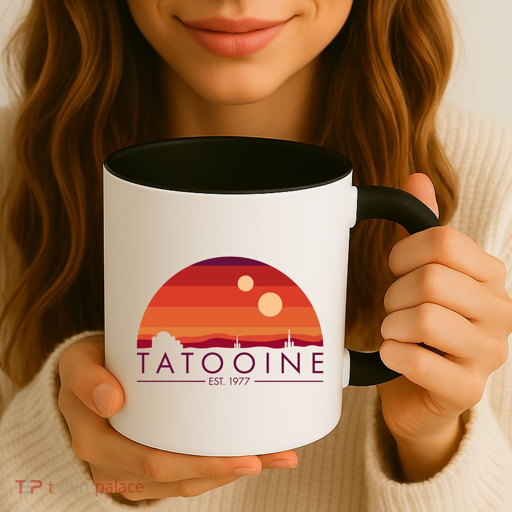 Tatooine Retro Sunset Logo EST 1977 Coffee Mug