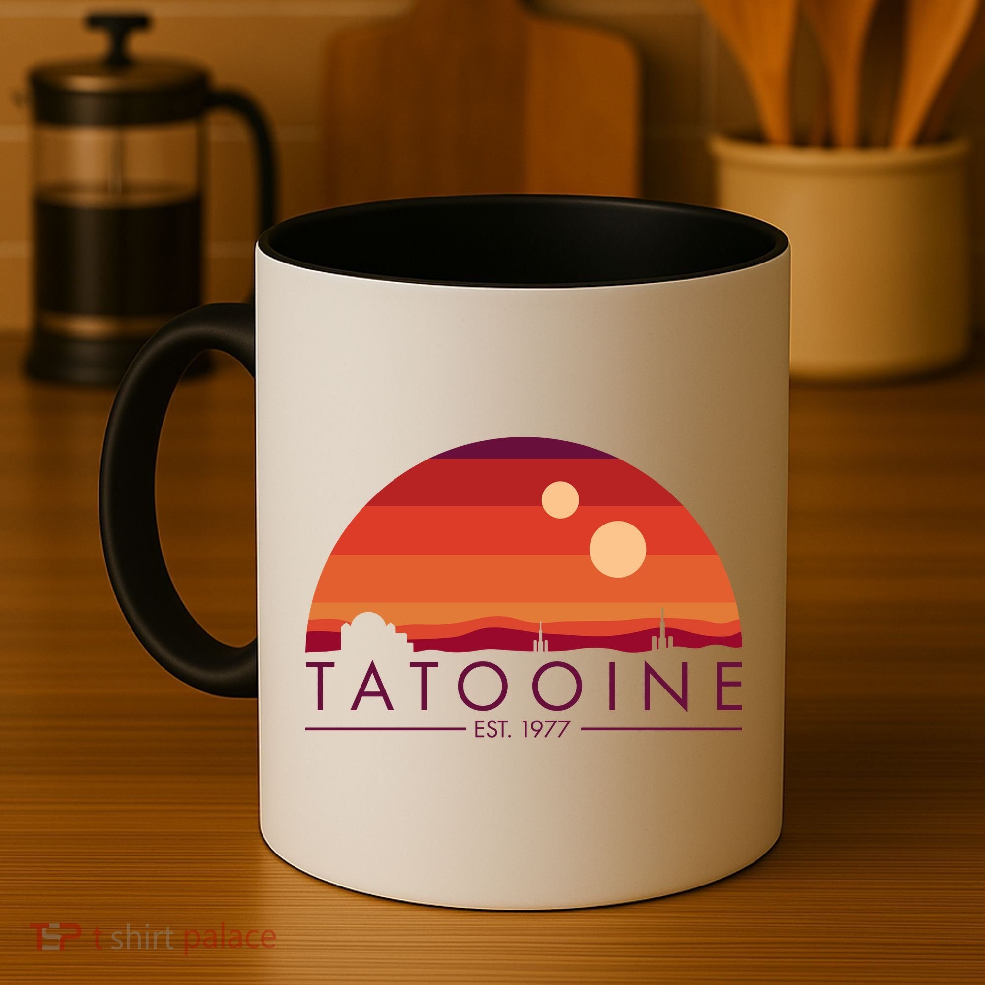 Tatooine Retro Sunset Logo EST 1977 Coffee Mug