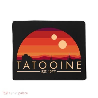 Tatooine Retro Sunset Logo EST 1977 Mousepad
