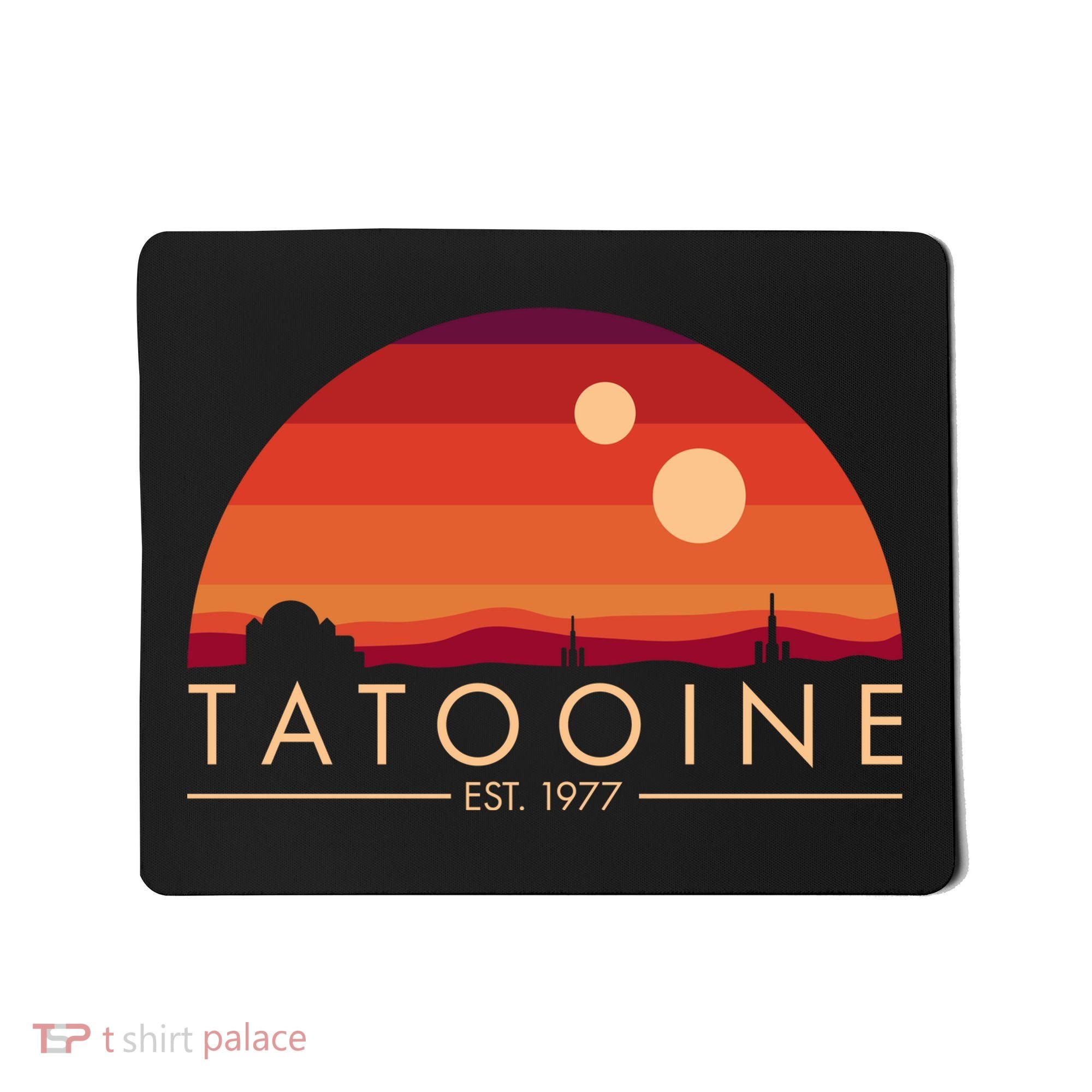 Tatooine Retro Sunset Logo EST 1977 Mousepad