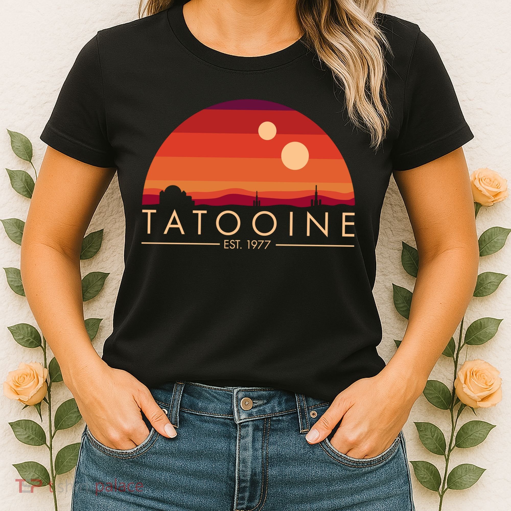 Tatooine Retro Sunset Logo EST 1977 Women's T-Shirt