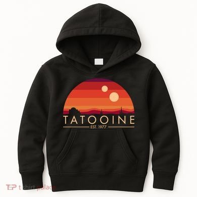 Tatooine Retro Sunset Logo EST 1977 Kids Hoodie