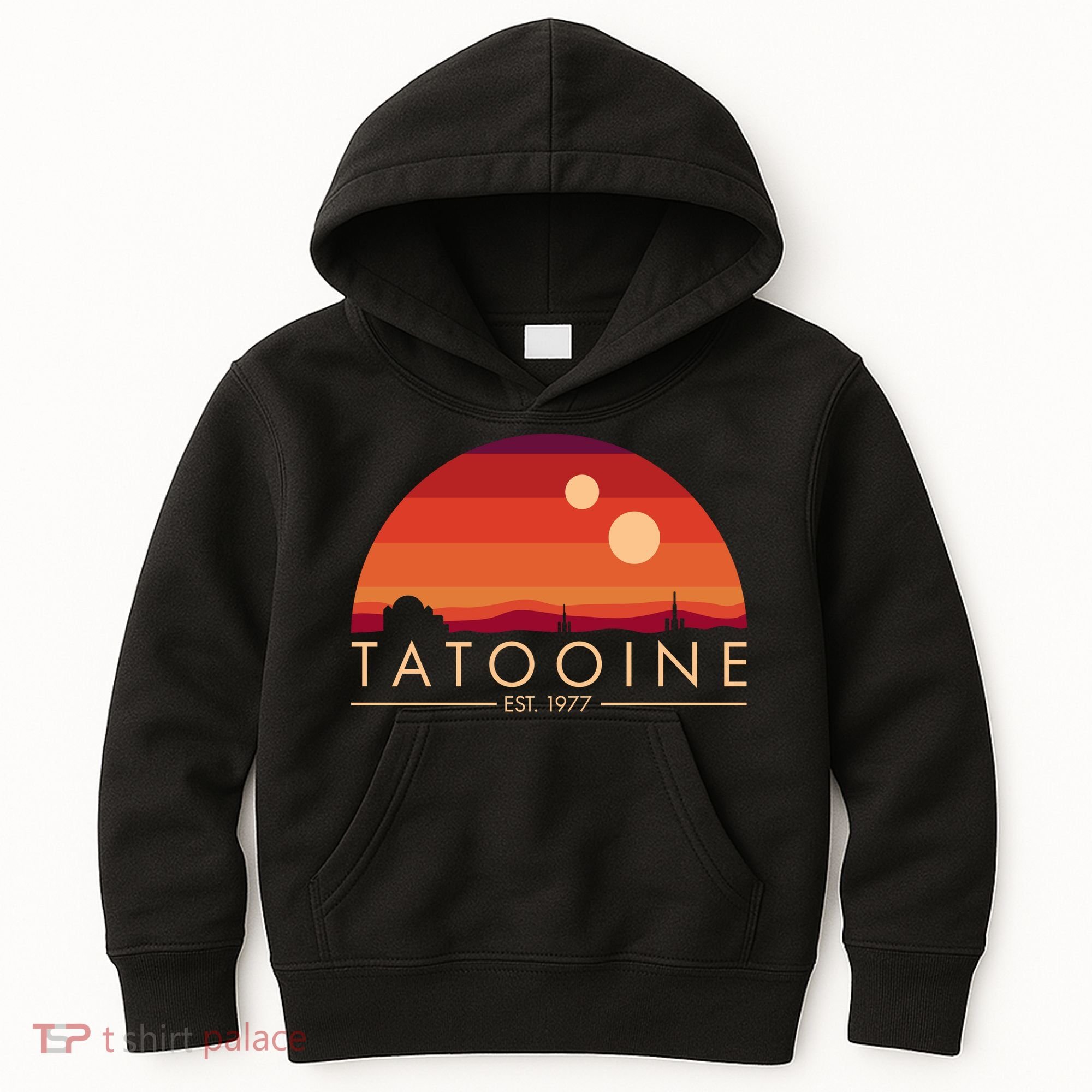 Tatooine Retro Sunset Logo EST 1977 Kids Hoodie