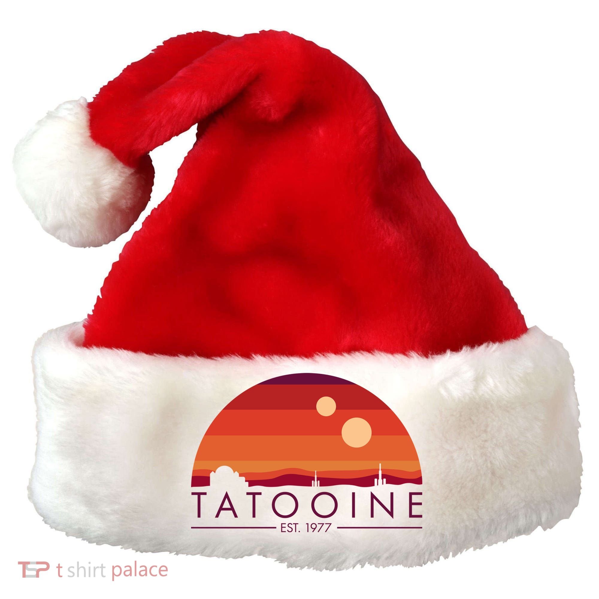 Tatooine Retro Sunset Logo EST 1977 Santa Hat