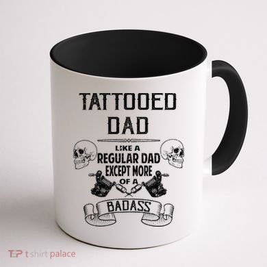 Tattooed Dad Like A Regular Dad Except More Of A Badass Coffee Mug back