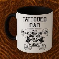 Tattooed Dad Like A Regular Dad Except More Of A Badass Coffee Mug thumb 2
