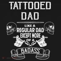 Tattooed Dad Like A Regular Dad Except More Of A Badass Ornament thumb 1