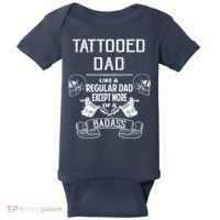 Tattooed Dad Like A Regular Dad Except More Of A Badass Baby Bodysuit thumb 0