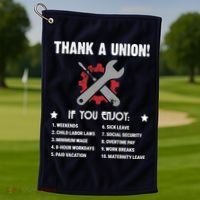 Thank A Union! Golf Towel thumb 1