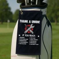 Thank A Union! Golf Towel thumb 2