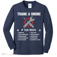 Thank A Union! Kids Long Sleeve Shirt thumb 0