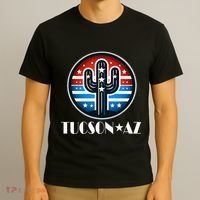 Tucson Az Usa Arizona Patriotic Cactus T-Shirt thumb 3