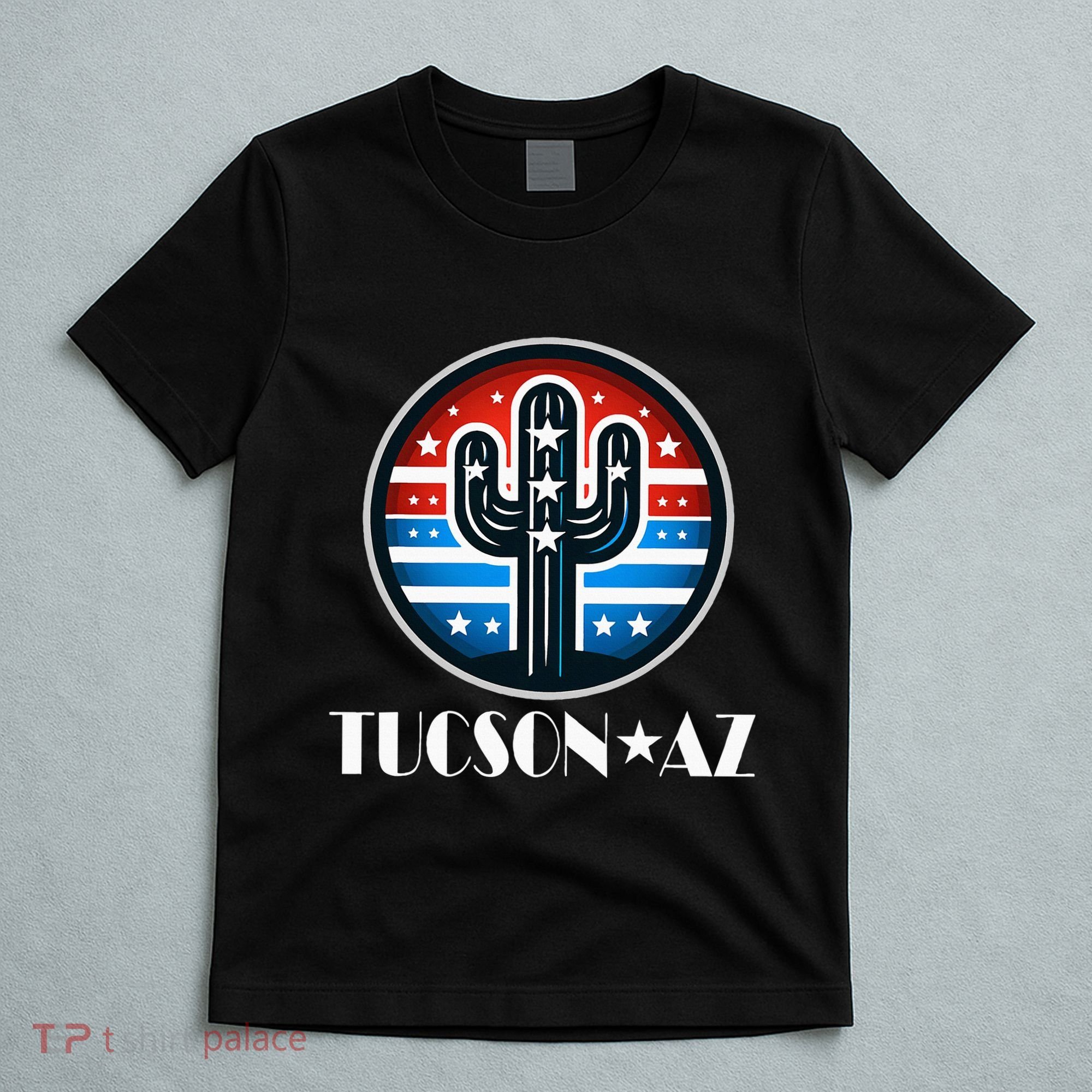 Tucson Az Usa Arizona Patriotic Cactus T-Shirt