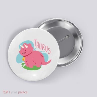 Taurus Dinosaur Button