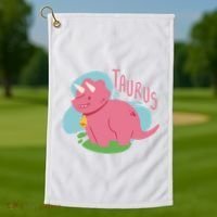 Taurus Dinosaur Golf Towel thumb 1