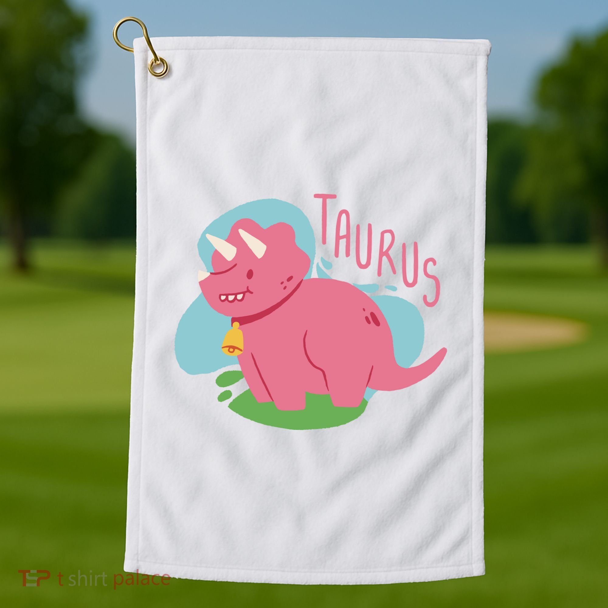 Taurus Dinosaur Golf Towel