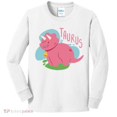 Taurus Dinosaur Kids Long Sleeve Shirt