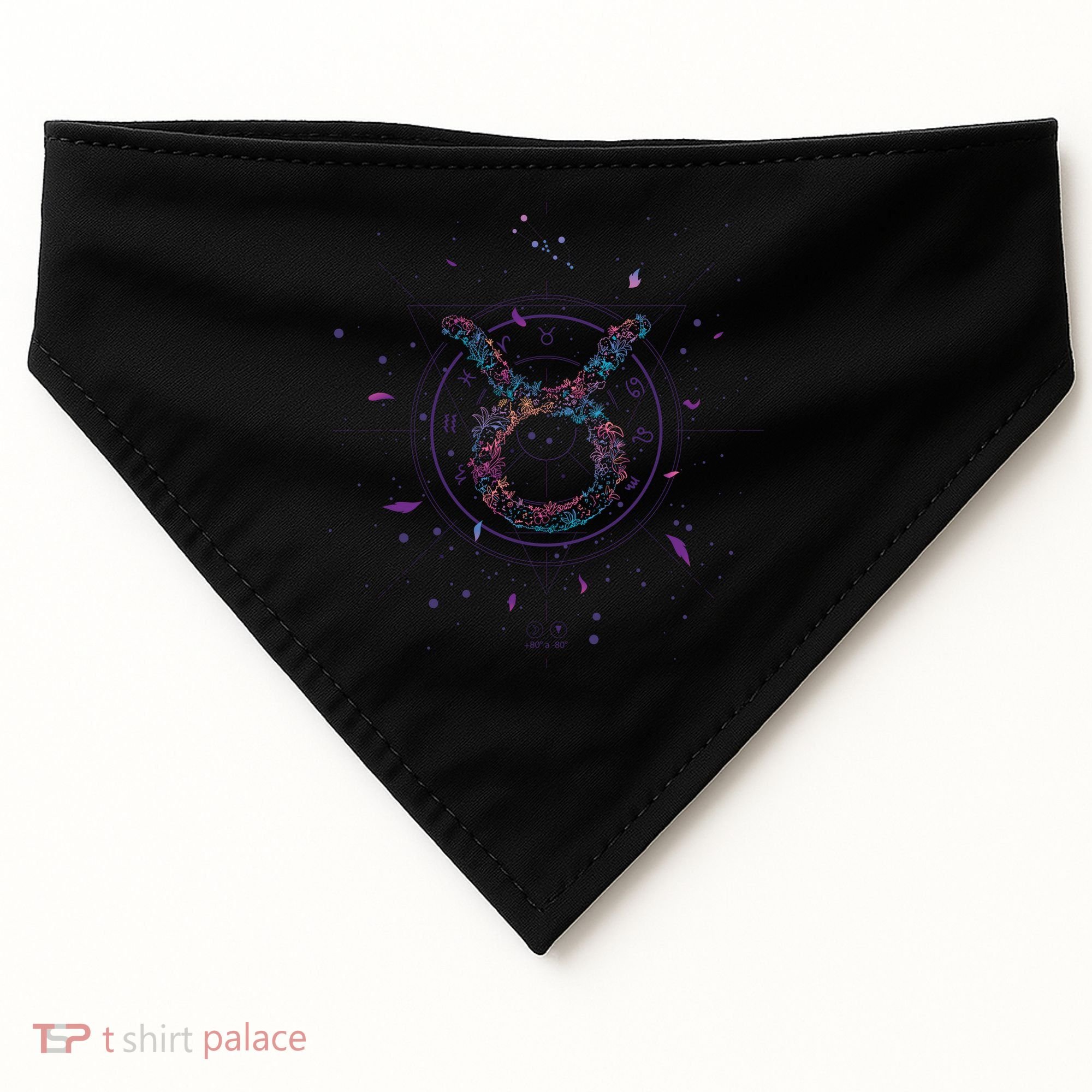 Taurus Floral Zodiac USA-Made Doggie Bandana