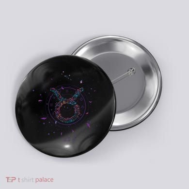 Taurus Floral Zodiac Button