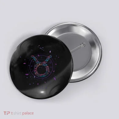 Taurus Floral Zodiac Button