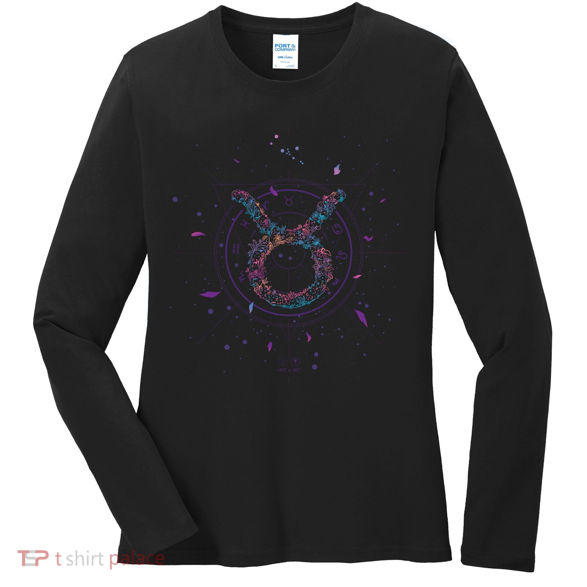 Taurus Floral Zodiac Women's Long Sleeve Shirt