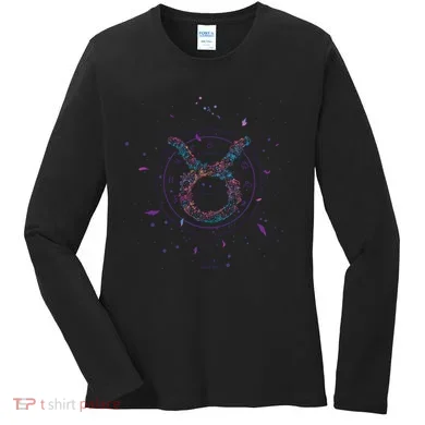 Taurus Floral Zodiac Women's Long Sleeve Shirt