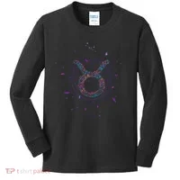 Taurus Floral Zodiac Kids Long Sleeve Shirt thumb 0