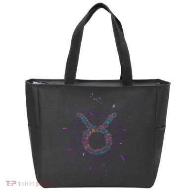Taurus Floral Zodiac Tote Bag