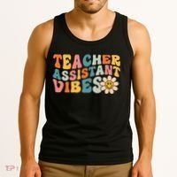 Teacher Assistant Vibes School Teacher Assistant Tank Top thumb 3