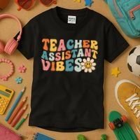 Teacher Assistant Vibes School Teacher Assistant Kids T-Shirt thumb 3