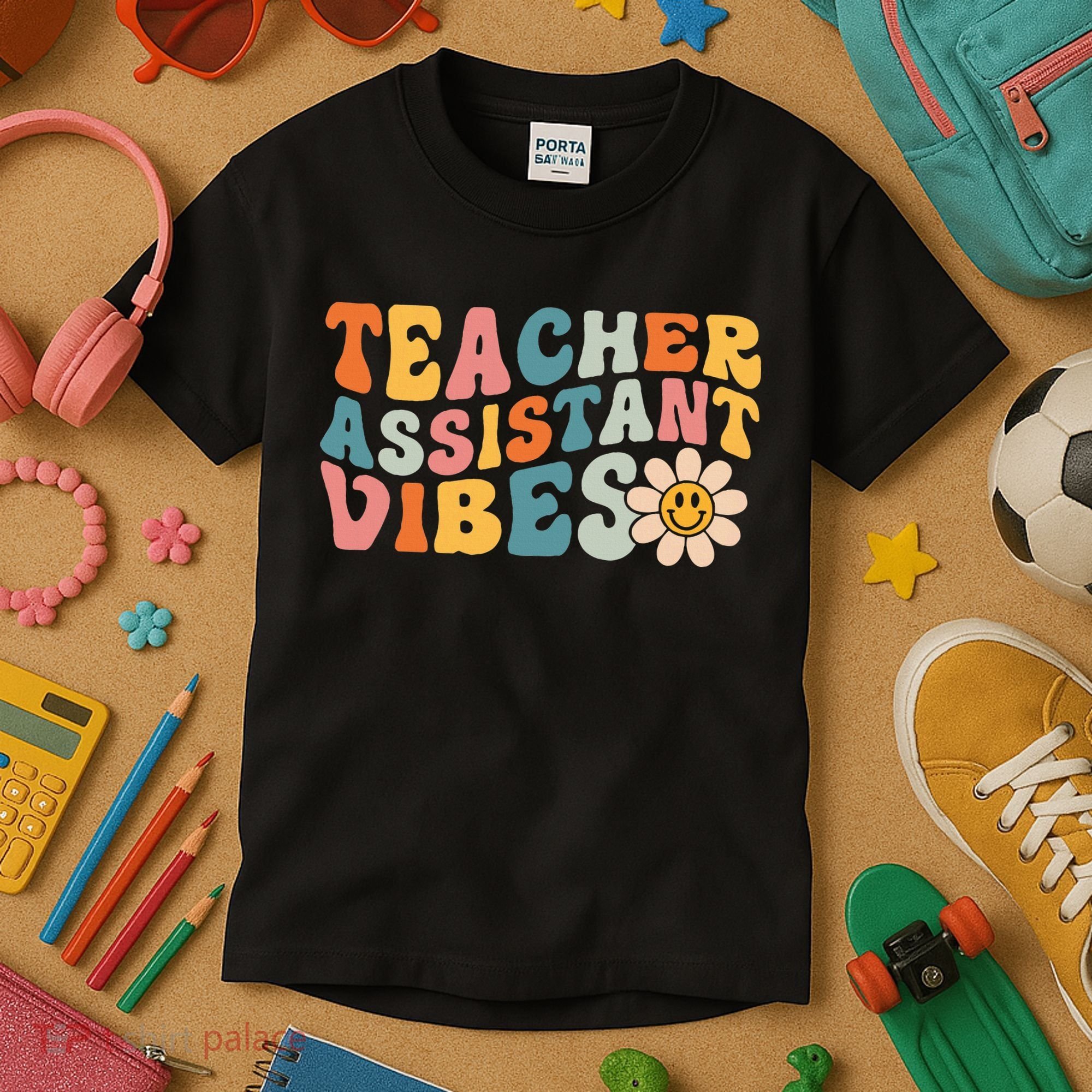 Teacher Assistant Vibes School Teacher Assistant Kids T-Shirt