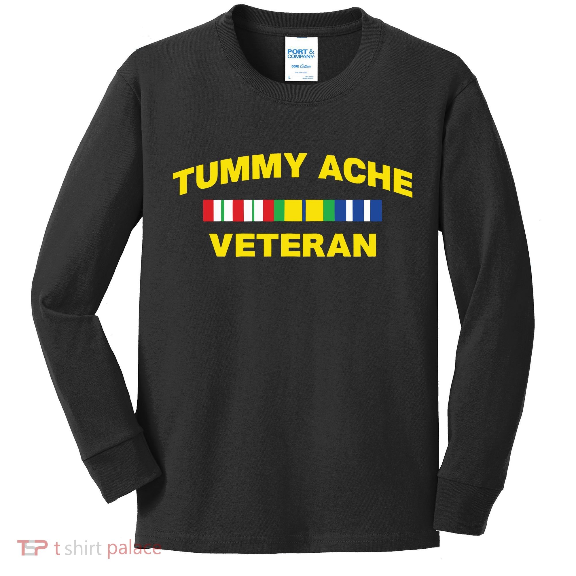 Tummy Ache Veteran Kids Long Sleeve Shirt
