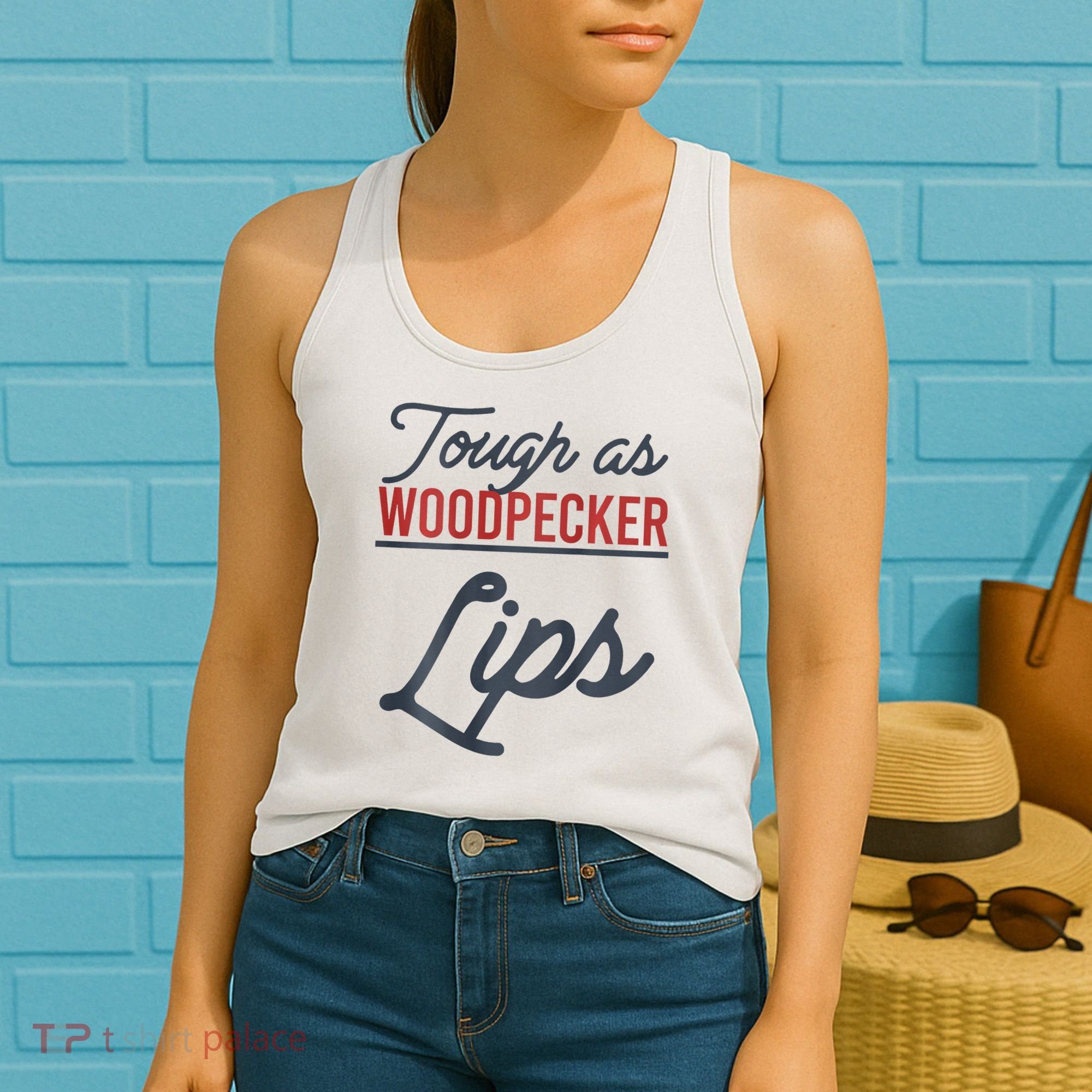 Tough As Woodpecker Lips Bird Animal Nature Women's Tank Top