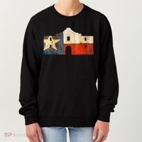 Texas Alamo Wrapped In A Rustic Texas Flag Women's Sweatshirt thumb 0