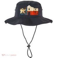 Texas Alamo Wrapped In A Rustic Texas Flag Bucket Hat thumb 0