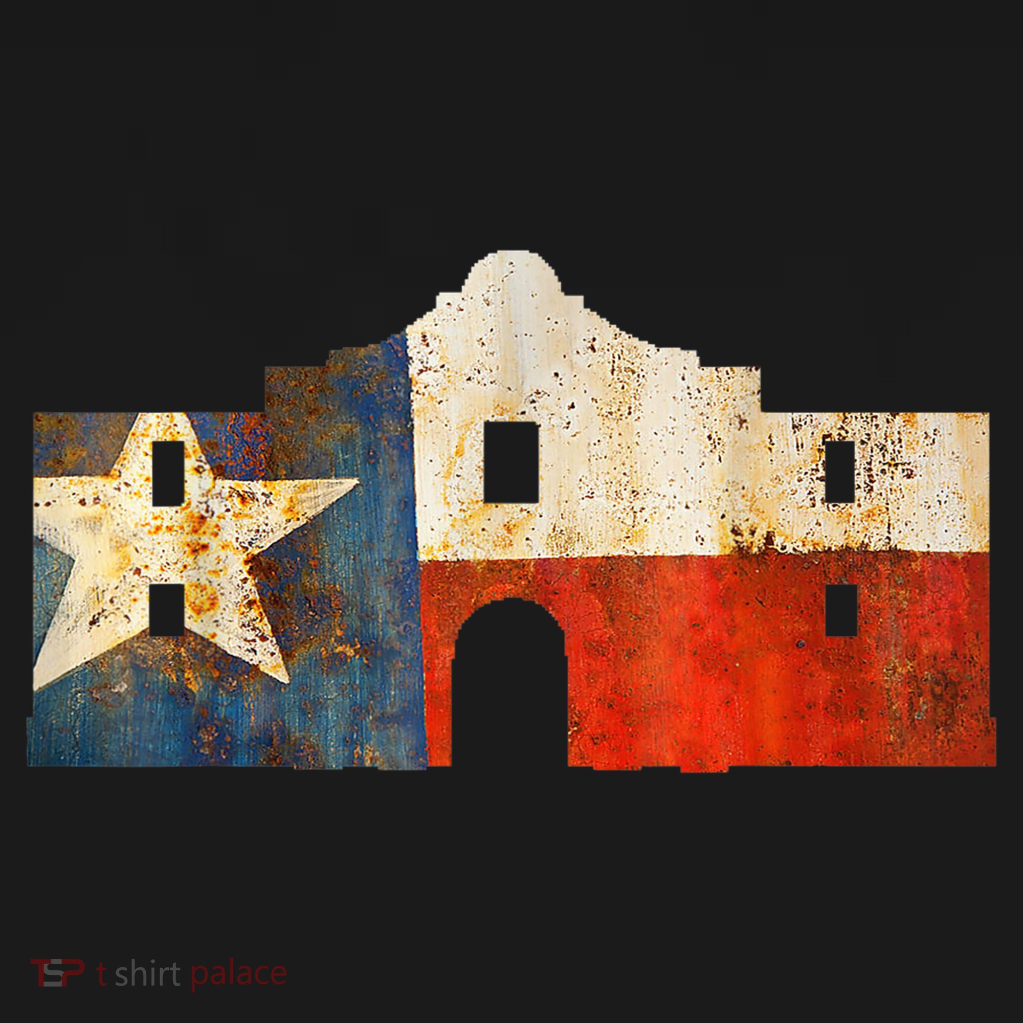 Texas Alamo Wrapped In A Rustic Texas Flag Pajama Set