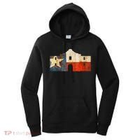 Texas Alamo Wrapped In A Rustic Texas Flag Women's Hoodie thumb 0