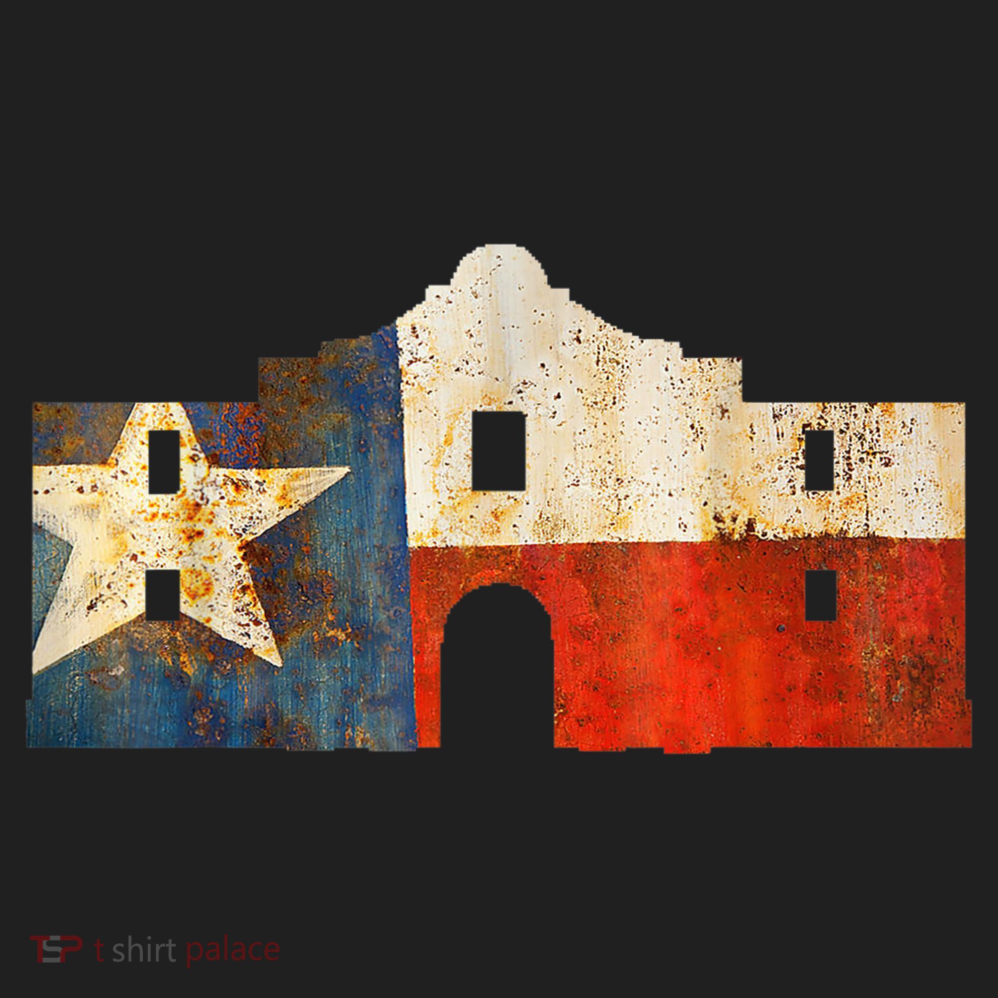 Texas Alamo Wrapped In A Rustic Texas Flag Hat