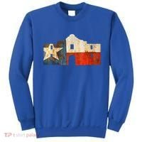 Texas Alamo Wrapped In A Rustic Texas Flag Sweatshirt thumb 0
