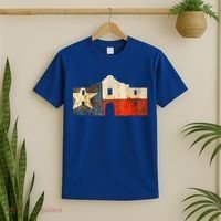 Texas Alamo Wrapped In A Rustic Texas Flag T-Shirt thumb 2