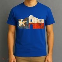 Texas Alamo Wrapped In A Rustic Texas Flag T-Shirt thumb 3