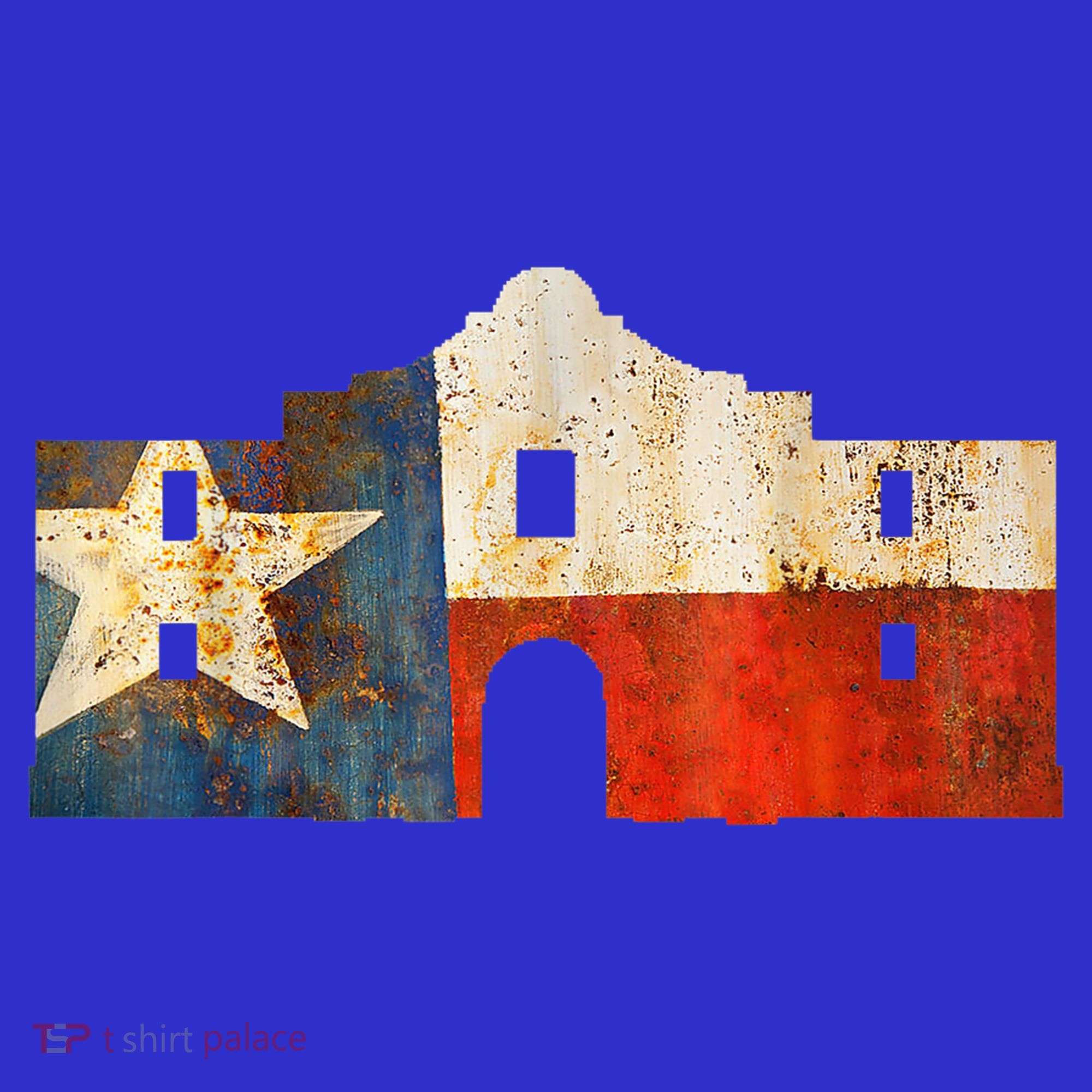 Texas Alamo Wrapped In A Rustic Texas Flag Tank Top