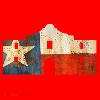 Texas Alamo Wrapped In A Rustic Texas Flag Santa Hat thumb 1