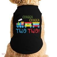 Train Birthday 2nd Choo Choo I'm Two 2 Year Old Doggie Tank thumb 0