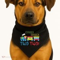 Train Birthday 2nd Choo Choo I'm Two 2 Year Old USA-Made Doggie Bandana thumb 1